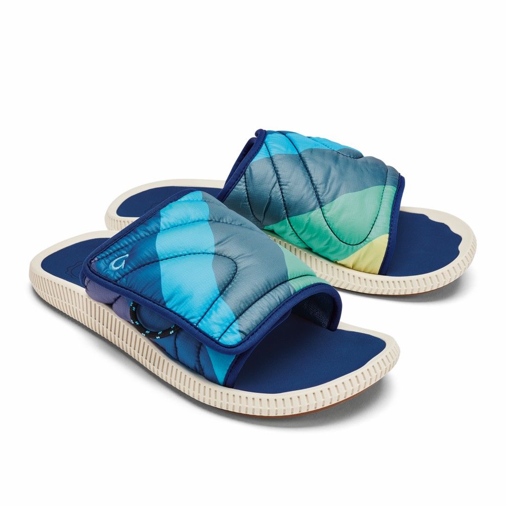 Olukai Men's Ulele Olu Mino Slide - Deep Water / Tide US805-941